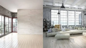 appartement meuble moderne versus appartement vide