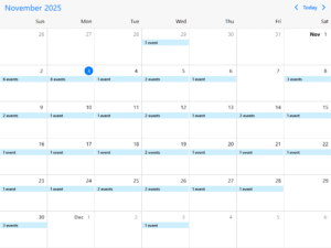 calendrier avec marqueurs de trimestres valides