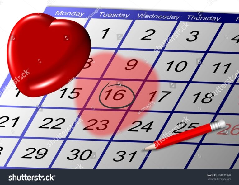 calendrier avec une date marquee en rouge 1