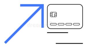 carte de credit avec fleche ascendante graphique