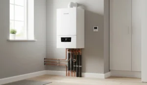 chaudiere a gaz moderne avec maison ecologique