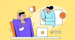 client frustre consultant son assurance en ligne