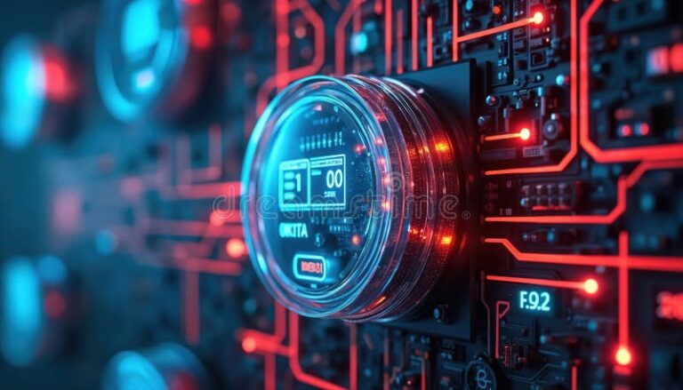 compteur electrique edf avec fond bleu lumineux