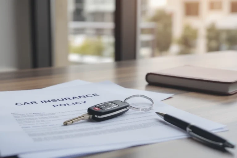 contrat assurance auto modifie avec stylo sur table