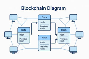 diagramme evolutif illustrant la crypto blockchain