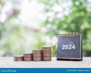 dividendes francais avec piece de monnaie et calendrier