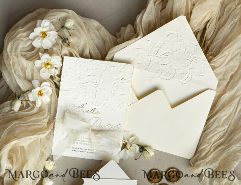 faire part de mariage elegant avec enveloppe blanche
