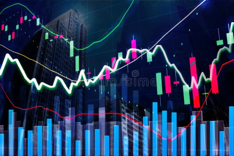 graphique colore dechange boursier moderne