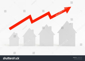 illustration graphique dune maison avec fleches montant et descendant