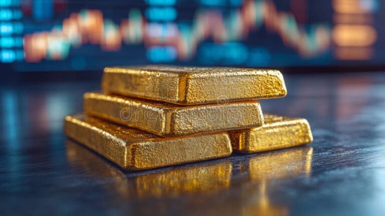 lingots dor brillants empiles sous lumiere doux