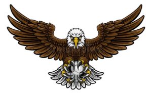 logo stylise dun aigle avec ballon football