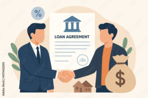 main serrant un accord de pret bancaire