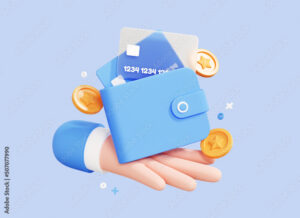 main tenant une carte bancaire et pieces