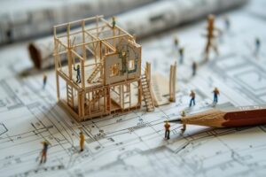 Comment Réussir Votre Projet De Construire Une Maison Pas À Pas 7 maison en construction avec plans architecturaux