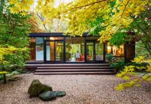 maison moderne avec empreinte energetique coloree