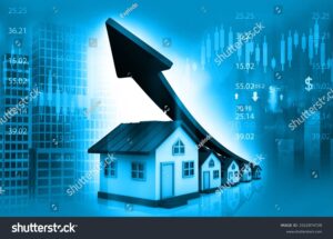 maison moderne avec graphique de croissance immobiliere 1