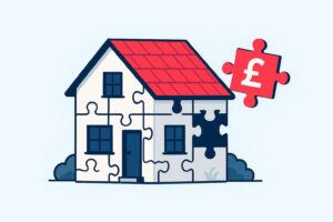 maison moderne avec piece de puzzle et monnaie