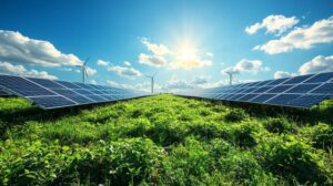 panneaux solaires sous un ciel ensoleille 1