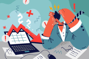 personne calculant ses finances personnelles anxieusement