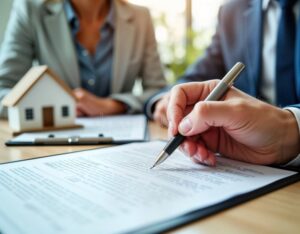 personne signant contrat location appartement moderne