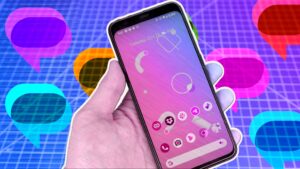 smartphone android echangeant des sms colores