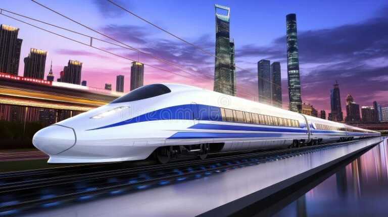 train tgv moderne en mouvement paysage urbain